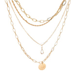 Flerlags Halskjede med Anheng - Moderne Kragekjede i Metall