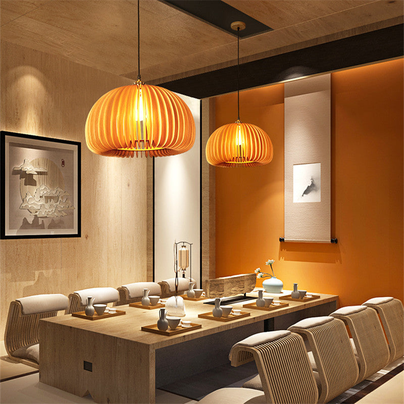 Taklampe i japansk stil - gresskarbasswood - Trendyglobal 