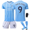 Komplett Haaland, Manchester City Fotballdrakt – T - skjorte, Shorts og Sokker - Trendyglobal