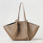 Vintage Tote Bag - Stor Skulderveske i Imitert Semsket Skinn Light khaki PU ready for delivery in seconds
