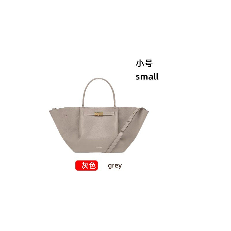 Premium Tote Bag - Stor Håndveske i Skinn med Stor Kapasitet Gray (flat) small size