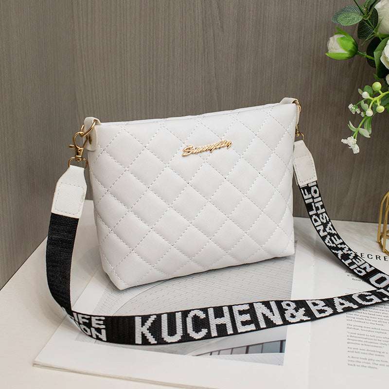 Liten Messenger Bag for Kvinner Hvit