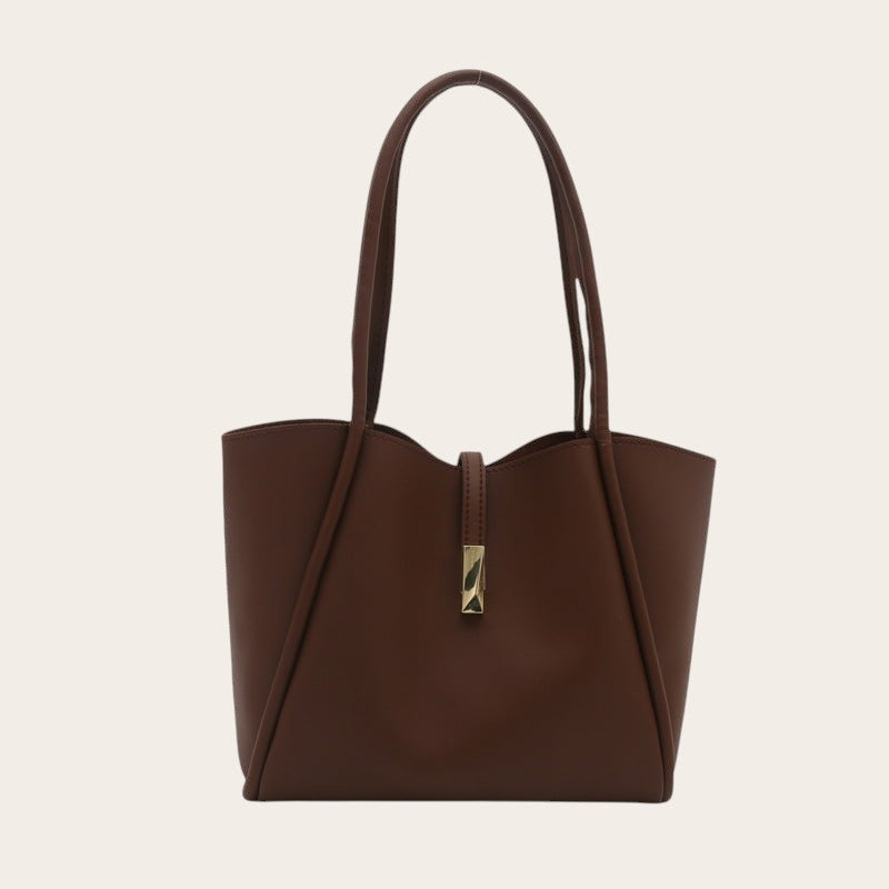Stor Tote Bag Dame | Koreansk Stil Skulderveske med Stor Kapasitet Coffee color