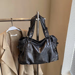 Retro Tote Bag Dame | Europeisk Stil Skulder- og Crossbody-veske Dark gray