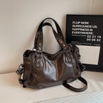 Retro Tote Bag Dame | Europeisk Stil Skulder- og Crossbody-veske Coffee color