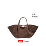 Premium Tote Bag - Stor Håndveske i Skinn med Stor Kapasitet Coffee color (suede) small size