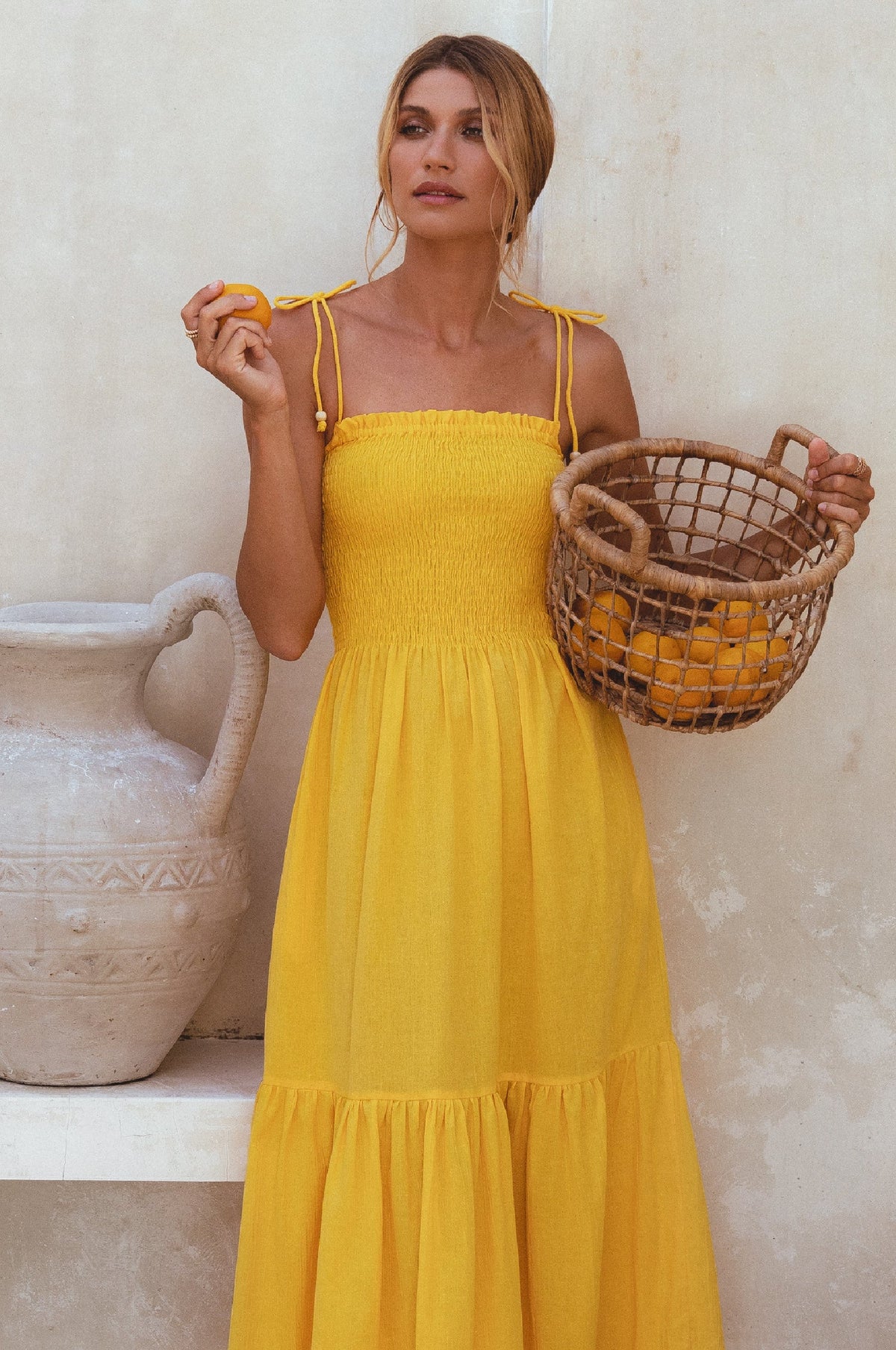 Paradiso Strappy Linen Midi Dress - Trendyglobal 