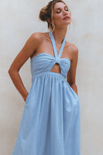 Penelope Halter Linen Maxi Dress - Trendyglobal 