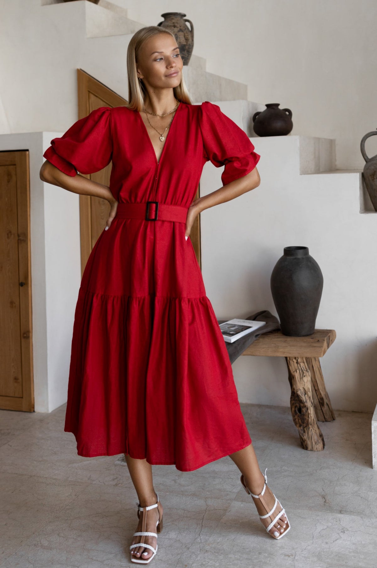 Peony kjole med midi-lang stil - Trendyglobal 