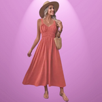 Pleated Dress for Women – Simple Design, Spring-Summer