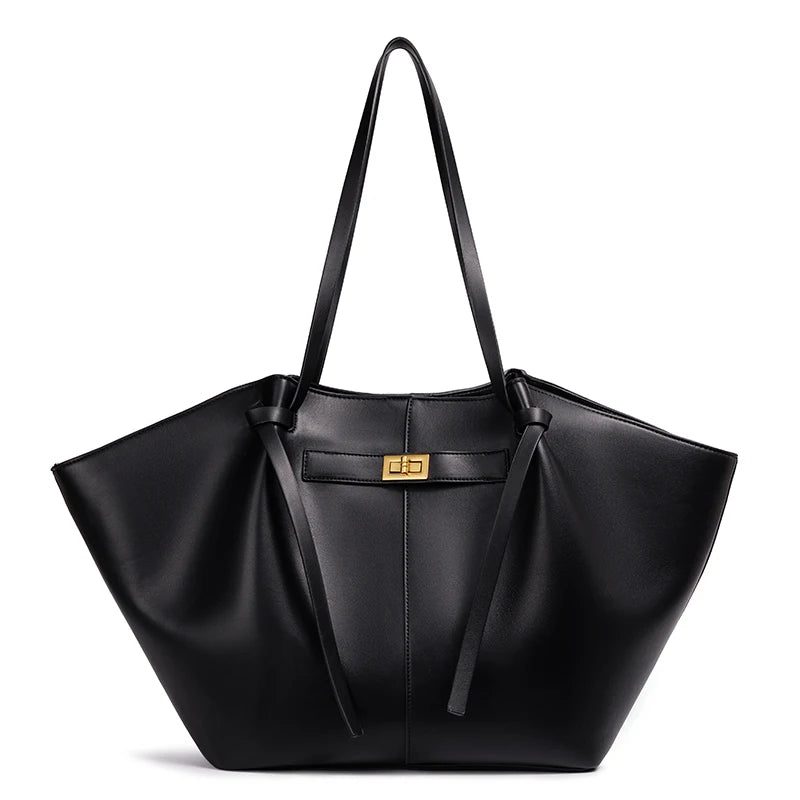 Stor skulderveske dame – Lett tote bag med lås | Unik design