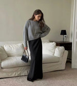 Strikket Genser Dame - Oversized Varm Pullover 2025 Grey