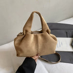Crossbody-veske dame – Retro skulderveske med magnetlås | Bucket-design Khaki
