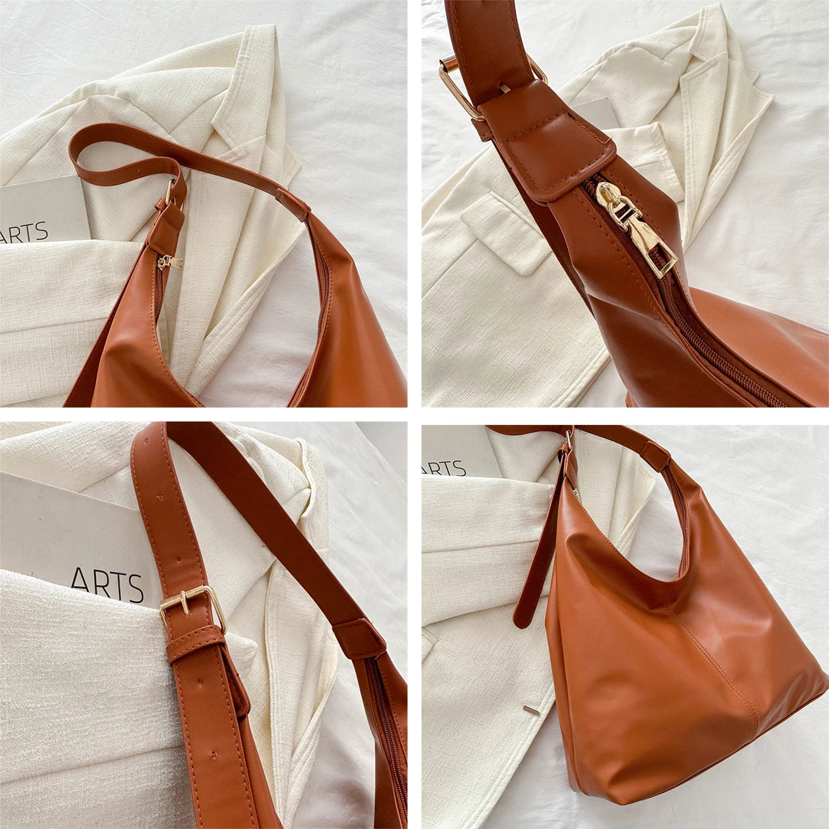 Trendy hobo veske – stor kapasitet skulderveske i PU