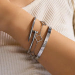3-pack gullfarget armbånd dame – Firekløver & trendy design