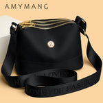 Crossbody Veske Dame - Vanntett Nylon Skulderveske med 3 Lag