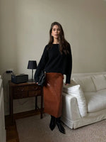 Strikket Genser Dame - Oversized Varm Pullover 2025 Black