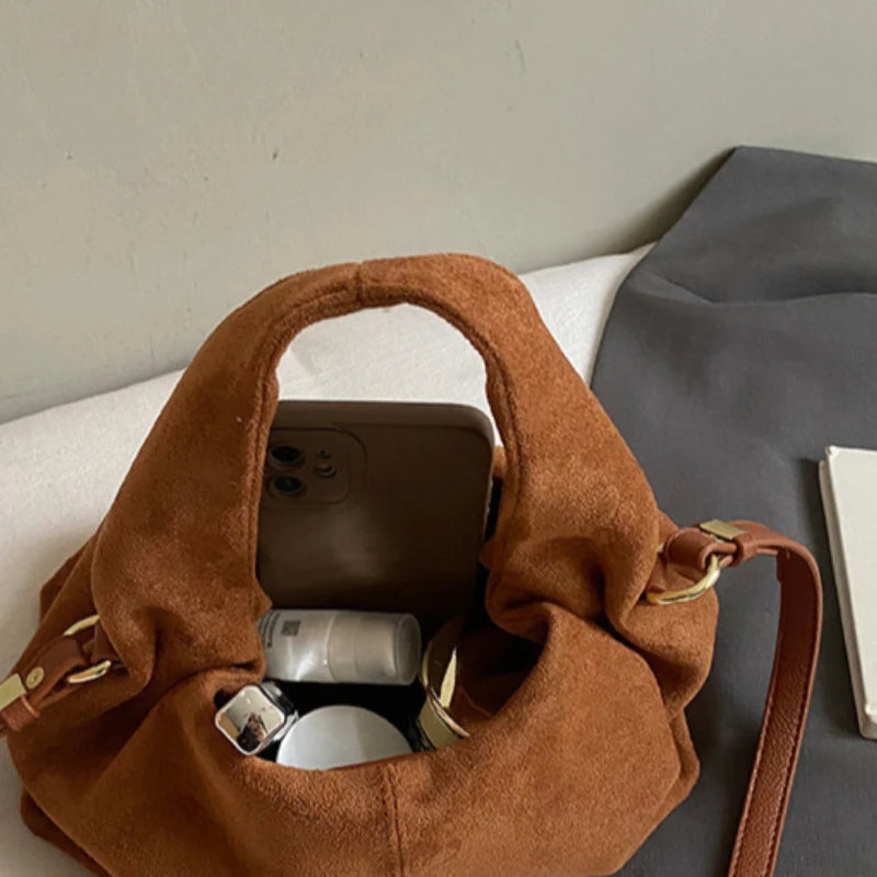 Crossbody-veske dame – Retro skulderveske med magnetlås | Bucket-design