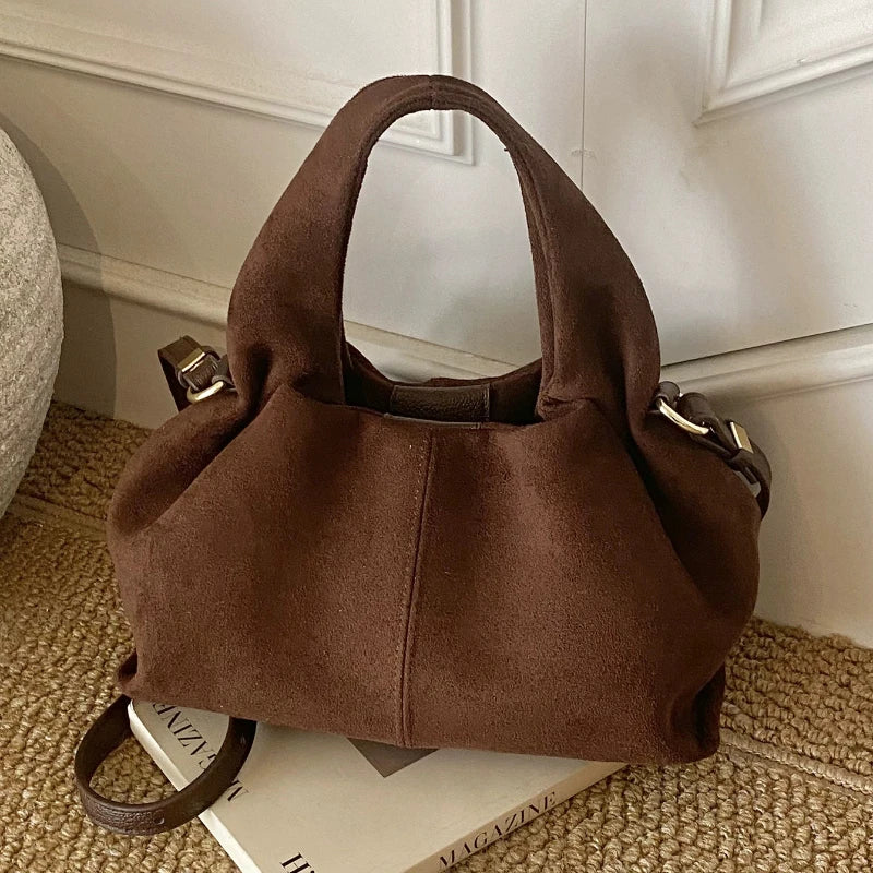 Crossbody-veske dame – Retro skulderveske med magnetlås | Bucket-design
