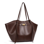 Stor skulderveske dame – Lett tote bag med lås | Unik design Coffee Large(Max Length>50cm)
