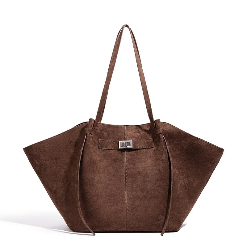 Stor skulderveske dame – Lett tote bag med lås | Unik design