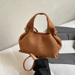 Crossbody-veske dame – Retro skulderveske med magnetlås | Bucket-design Brown