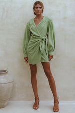 Ti Amo Linen Wrap Dress - Trendyglobal 