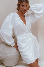 Ti Amo Linen Wrap Dress - Trendyglobal 