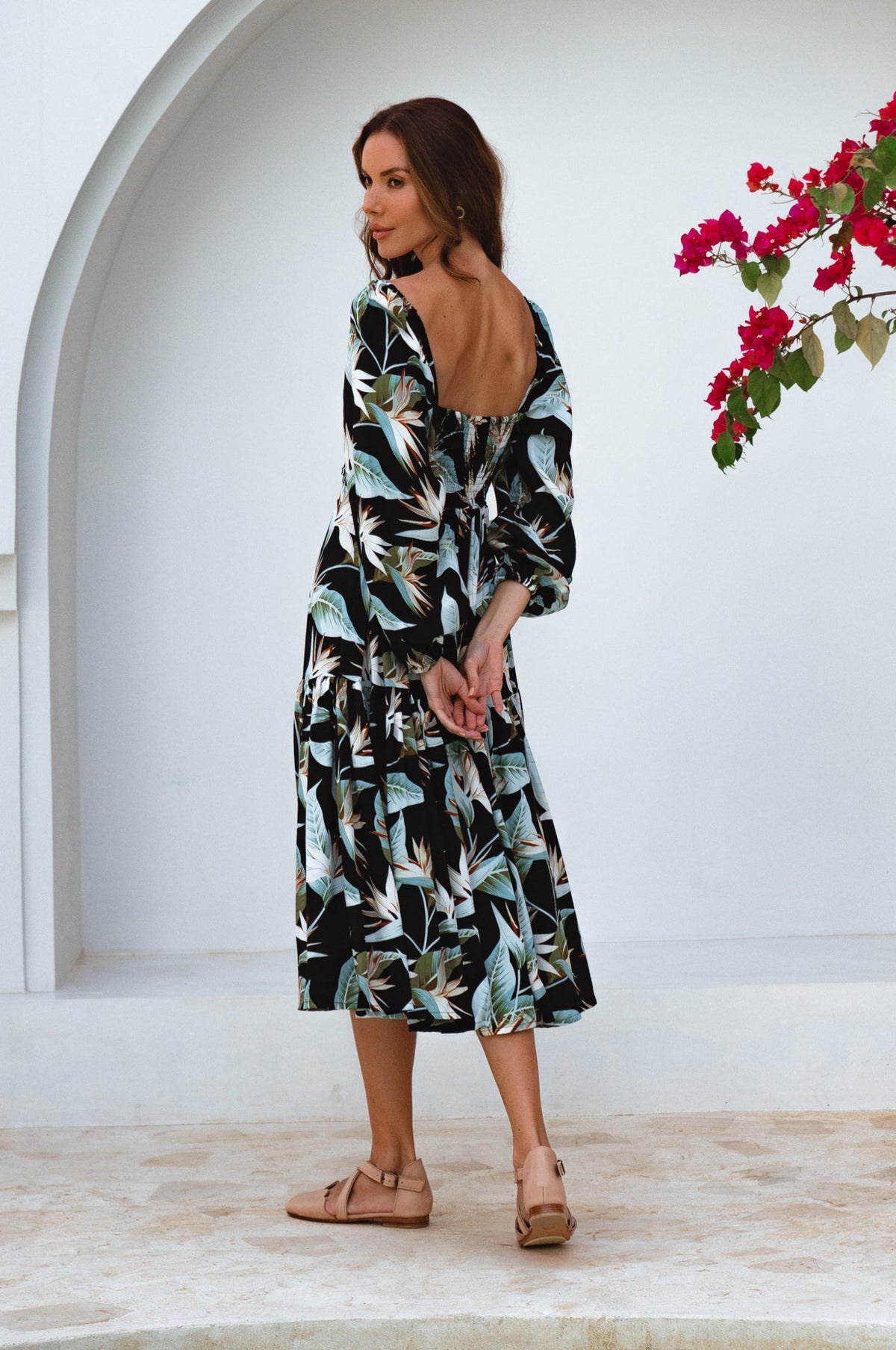 Verona Long Sleeve Midi Dress - Trendyglobal 