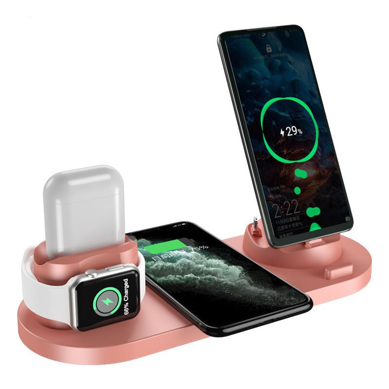 Wireless Charger For IPhone Fast Charger For Phone Fast Charging Pad For Phone Watch 6 In 1 Charging Dock Station - Trendyglobal 