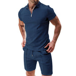 Sommersett Herre med Skjorte og Shorts Denim Blue