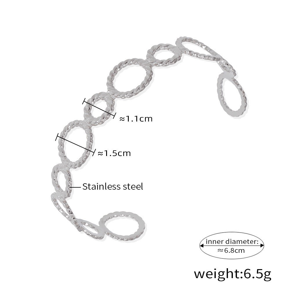 Armbånd Dame 18K Gullbelagt - Trådet Ring Design Åpen Moteriktig