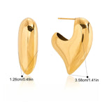 Øredobber Dame 18K Gullbelagt - Hjerteformet Titanstål Stud