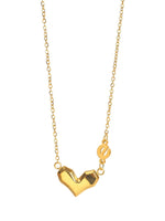 Halskjede Dame 18K gullbelagt - Hjerte med Bokstav "e" Design Only