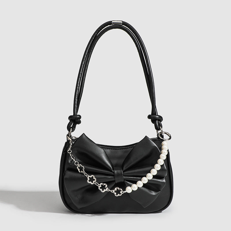 Håndveske med Perlekjede - Black Without Crossbody Chain - Veske