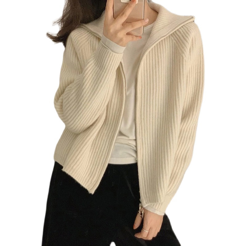 Wait for me cardigan for dame -Casual Høyhalset Cardigan - Trendyglobal 