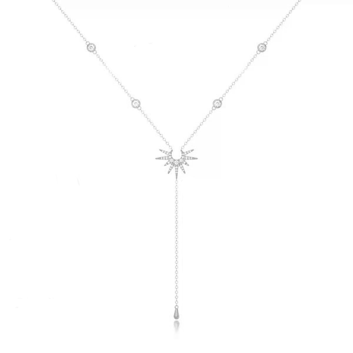 18K Gullbelagt Y-formet Halskjede med Dusker - Sommer Strand Silver