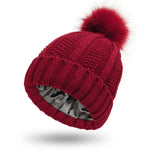 Vinterlue med Fuskepels Pom Pom - Lue for damer - Trendyglobal 