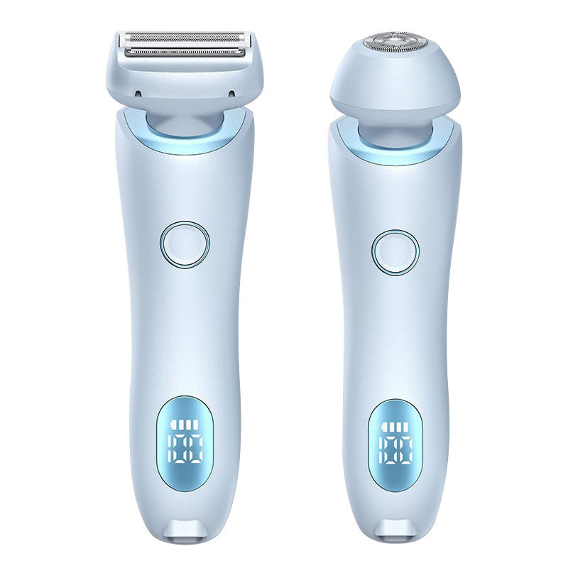 2-i-1 Hårfjerning Epilator USB Oppladbar Trimmer for Kvinner Blue USB