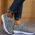 Flats Sneakers for Løping og Gåturer - Stripe Knit Sock Shoes - Trendyglobal 