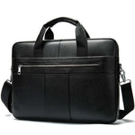Skinn Skulderveske for Menn – Eksklusiv Business-veske i Første Lags Kuskinn 8523 Black Litchi Pattern