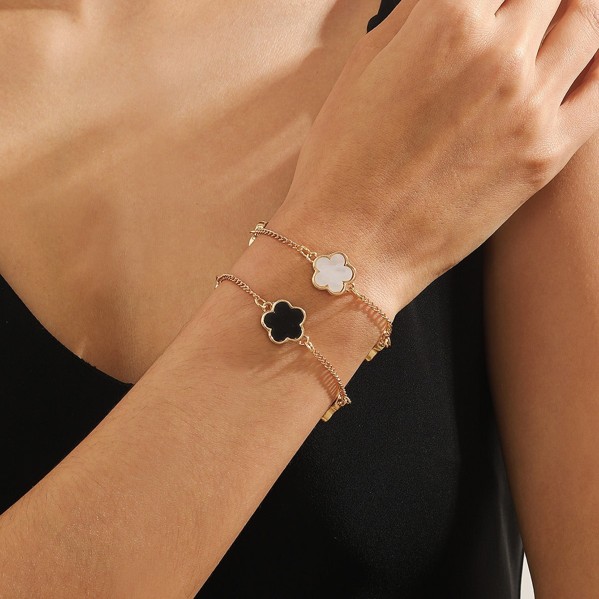 Armbånd Dame 18K Gullbelagt - Sommerfugl/Firkløver Design Utsøkt Unik