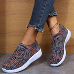 Flats Sneakers for Løping og Gåturer - Stripe Knit Sock Shoes - Trendyglobal 