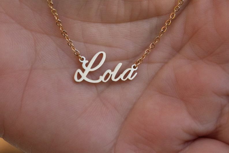 Sølv Halskjede Dame Personalisert - Tilpasset Navn Enkel Stil