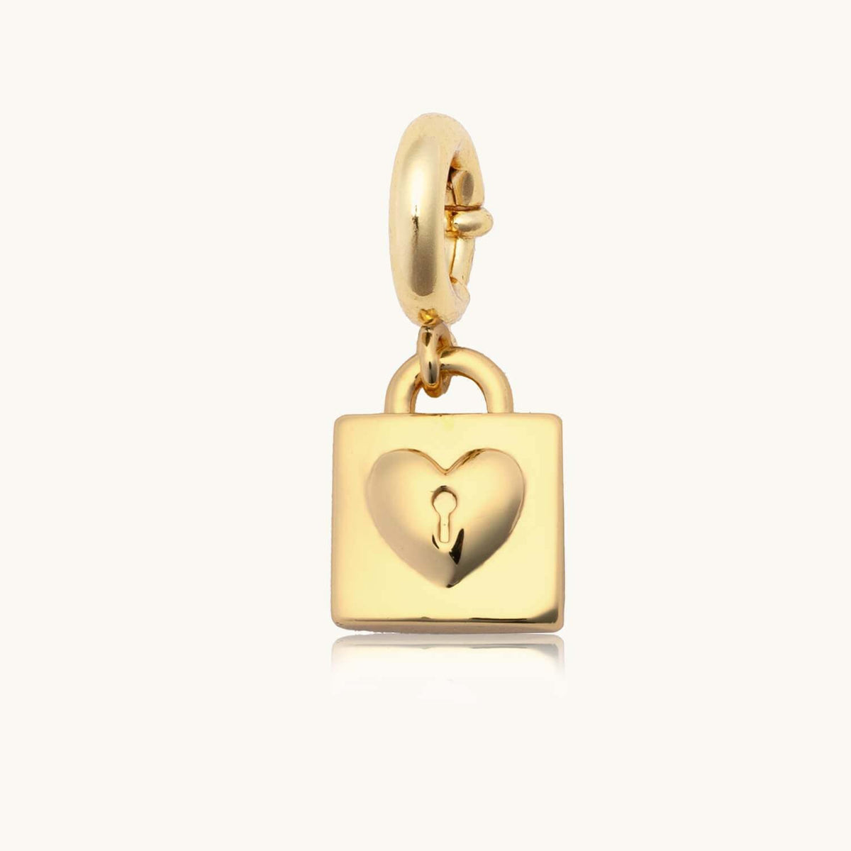 18K Gull Halskjede med Zirkonia Anheng - Elegant Smykke Love Lock Pendant