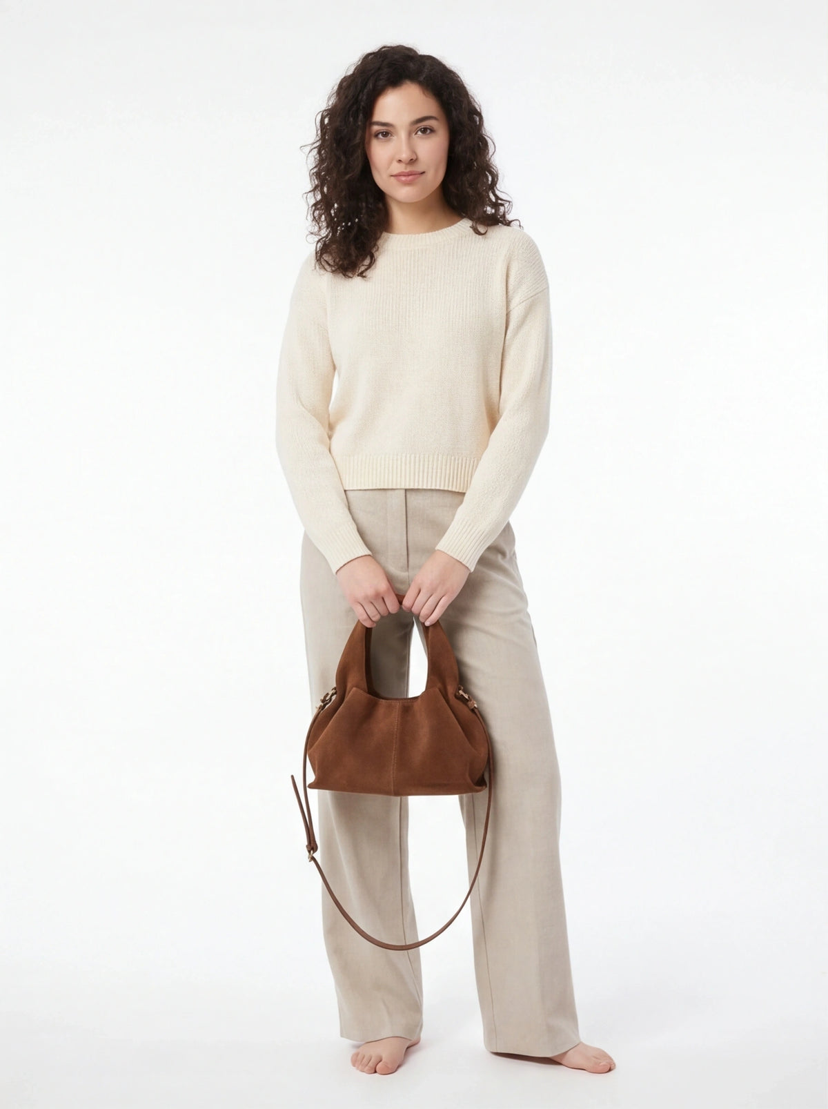 Crossbody-veske dame – Retro skulderveske med magnetlås | Bucket-design