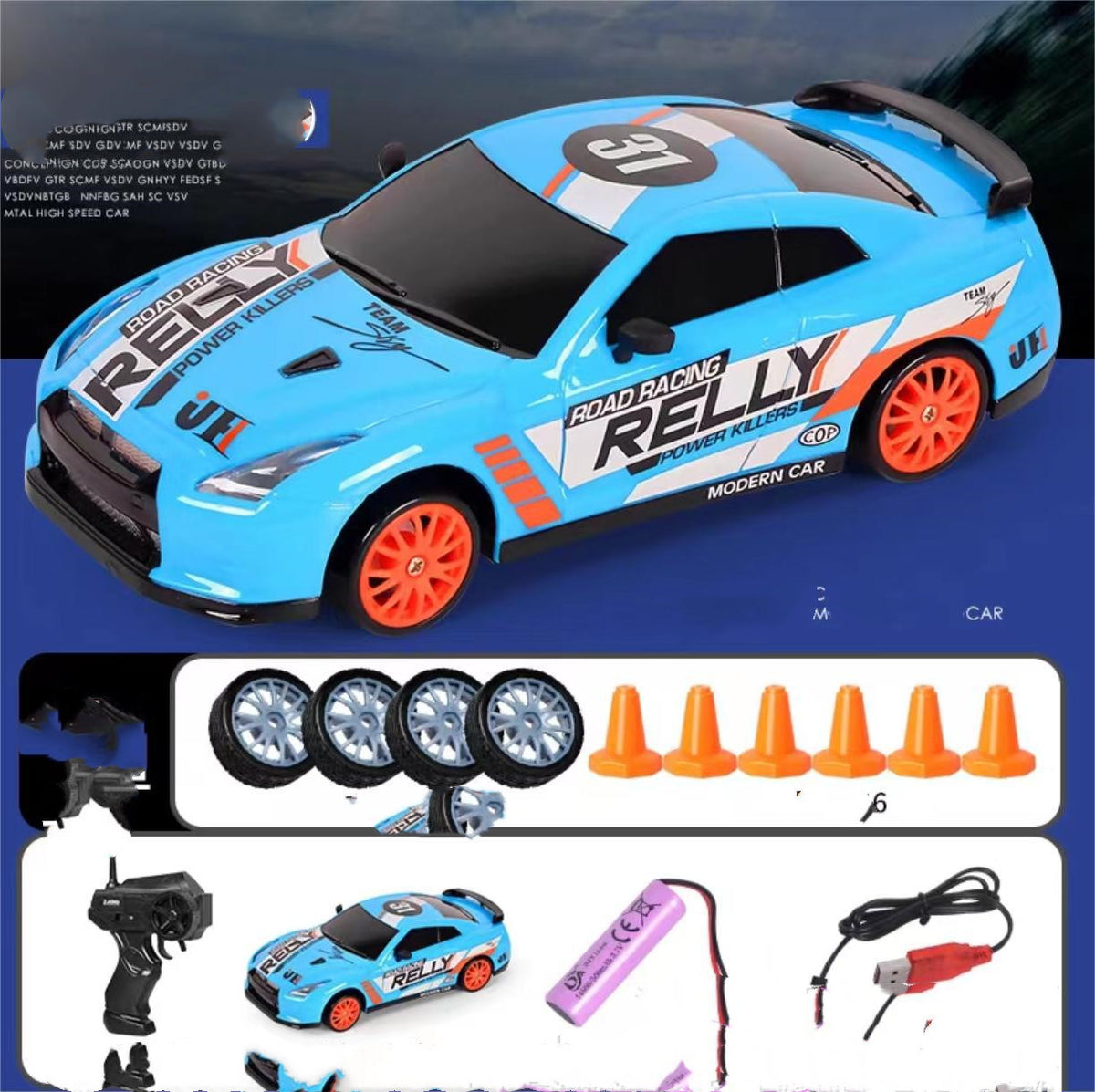 2,4G Drift Rc Bil 4WD RC Drift Bil Leke Fjernkontroll GTR Modell AE86 Kjøretøy Bil RC Racing Bil Leke For Barn Julegaver - Trendyglobal 