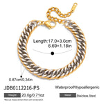 Cubansk Lenke Armbånd i Rustfritt Stål – To-Tonet Design Cuban Bracelet