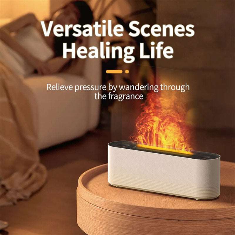 Aroma diffuser med LED-belysning for Eteriske Oljer -Flamme Luftfukter - Trendyglobal 