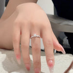 Sølvring Dame Sterling S925 - Moissanite Petal Ring 0.5ct Håndlaget